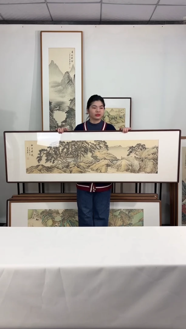 国画手绘*松亭雅境*52*172cm