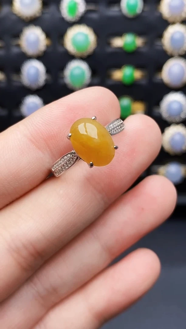 银S925镶嵌戒指翡翠6010