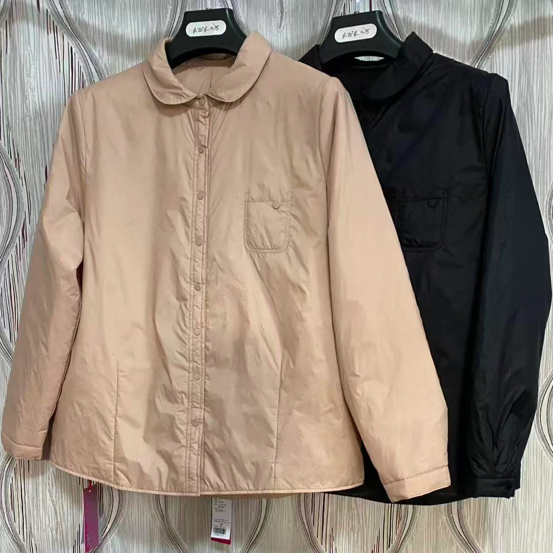 （X新））胖人坊大码女装夹棉翻领衬衫4823  衣长71   124