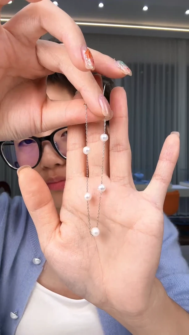 银S925镶嵌手链淡水珍珠银款淡水爱迪生珍珠手链
