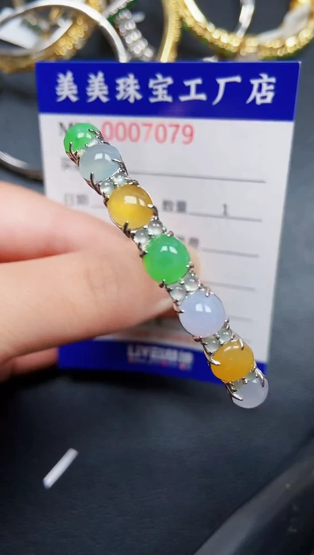 翡翠银S925镶嵌颈饰7079