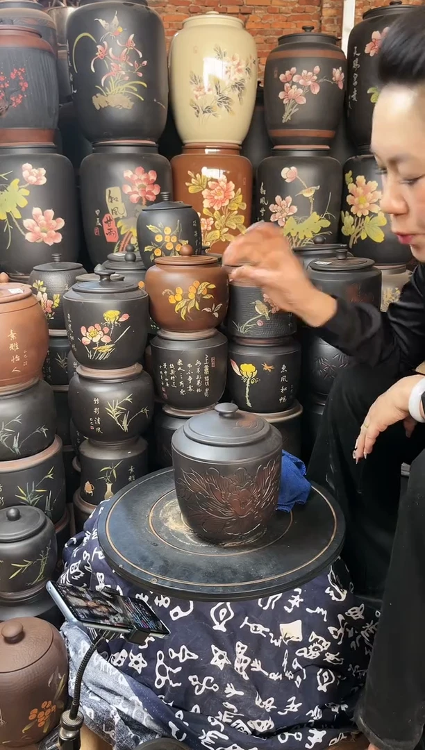 【闪购商品】壶瑕疵茶叶罐 牡丹花方尖  392