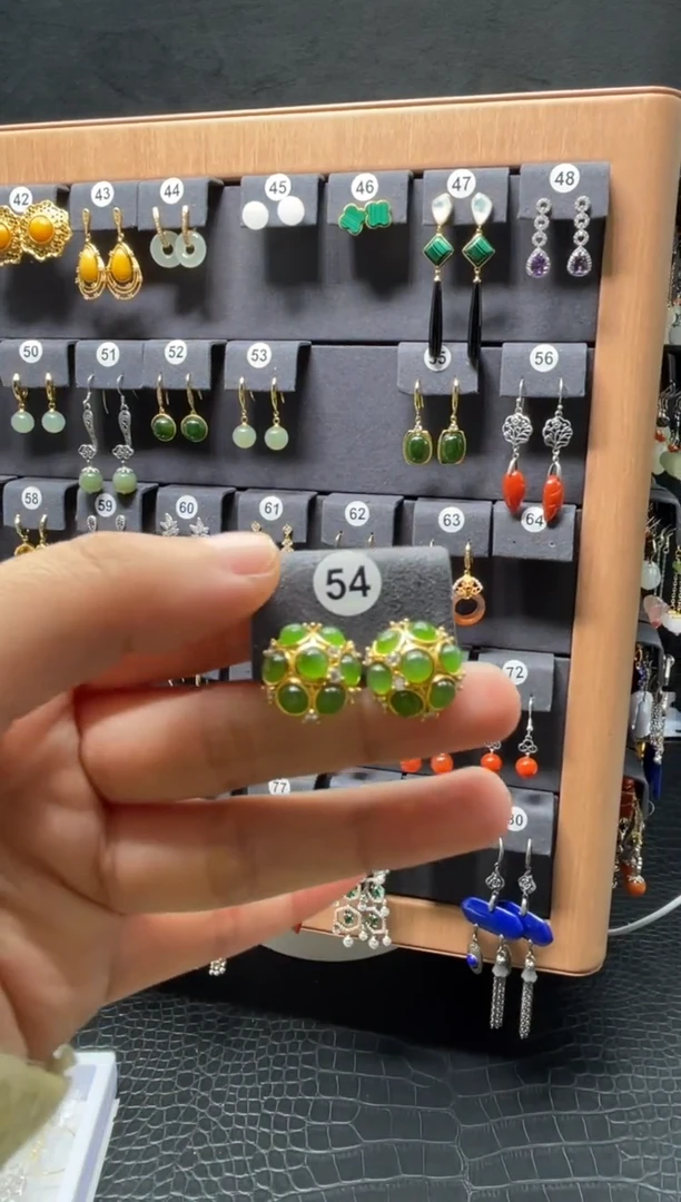 【闪购商品】和田玉耳饰银S925镶嵌0054