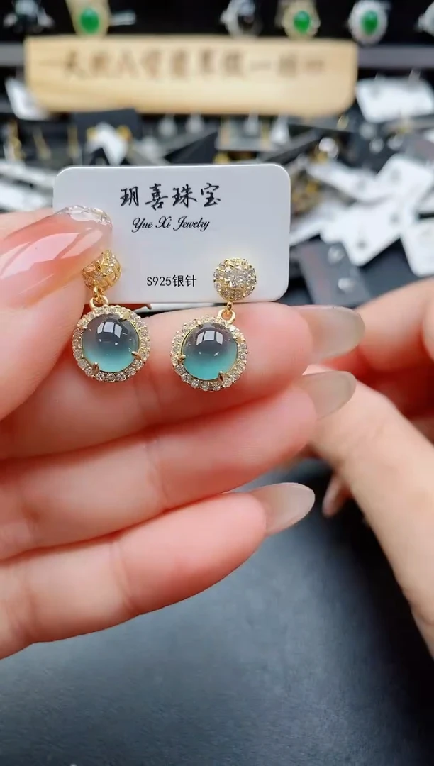银S925镶嵌戒指翡翠1