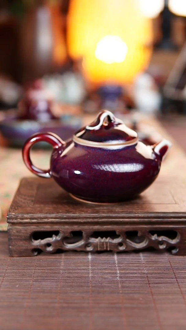 443煤烧玉石釉柿柿如意壶150毫升