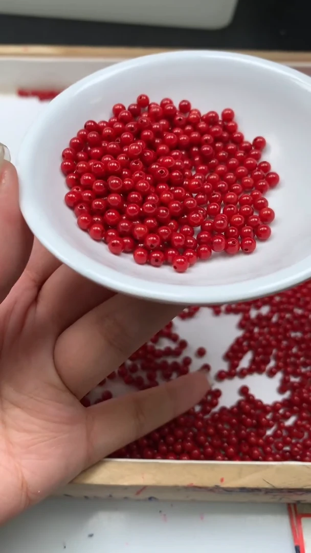 未镶嵌散珠南红玛瑙B473 锦红南红4mm30个8.8元