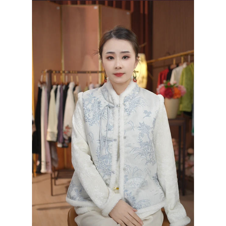 《江月眠 -马甲》新中式提花复古国风休闲百搭马甲