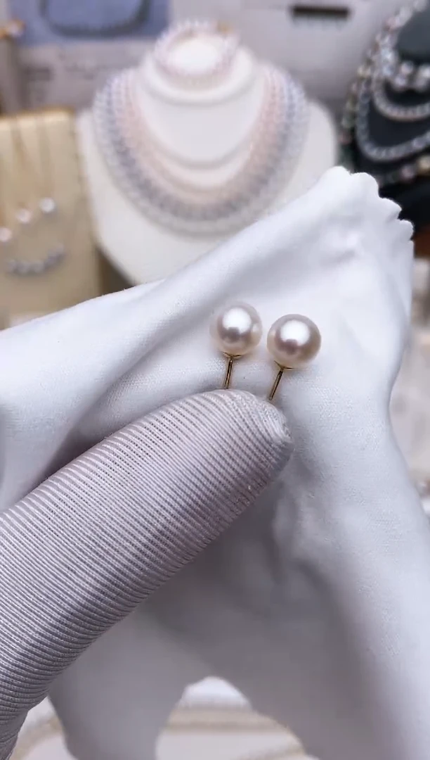 【闪购商品】海水珍珠耳饰18K金镶嵌特选福利6-7mm不退不换