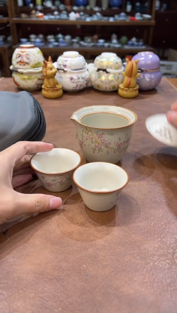 真的很便宜超好看会开片的旅行茶具