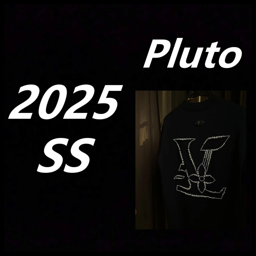 【5258】2025夏季新款纯棉珍珠字母短袖