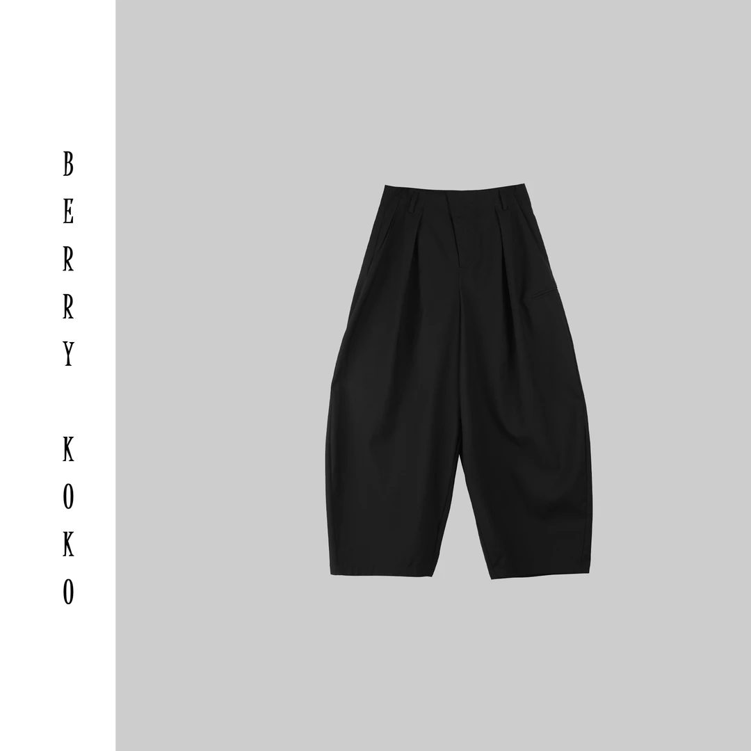 【MISSKO】早秋款日系洗水棉9分山本气球裤纯欲慵懒风女装裤子K04