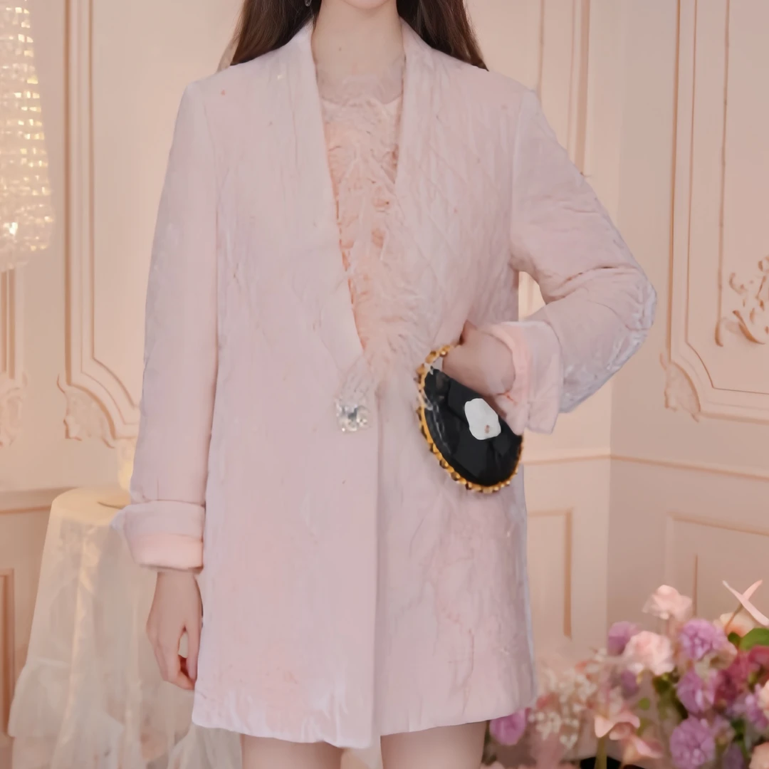 CHARFEN2025朝峰新款气质百搭显瘦羽绒外套CFF3C118-1037Y长款