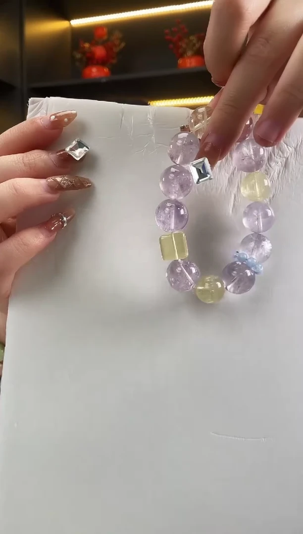 未镶嵌手串水晶紫水柠檬黄手串