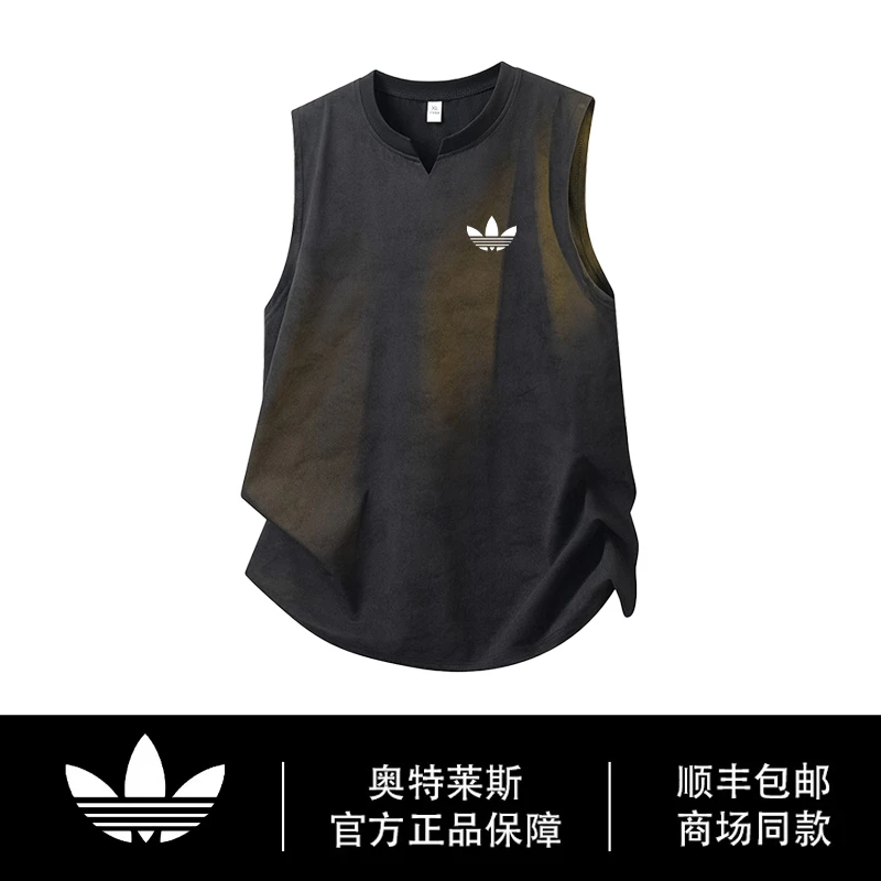 【官方奥特莱斯】品牌折扣 夏季男薄款透气冰丝速干迷彩无袖坎肩T恤