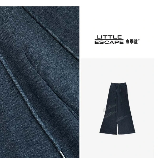 小乖逃休闲时尚绒深灰色长裤百搭喇叭休闲裤ZA百搭款250899