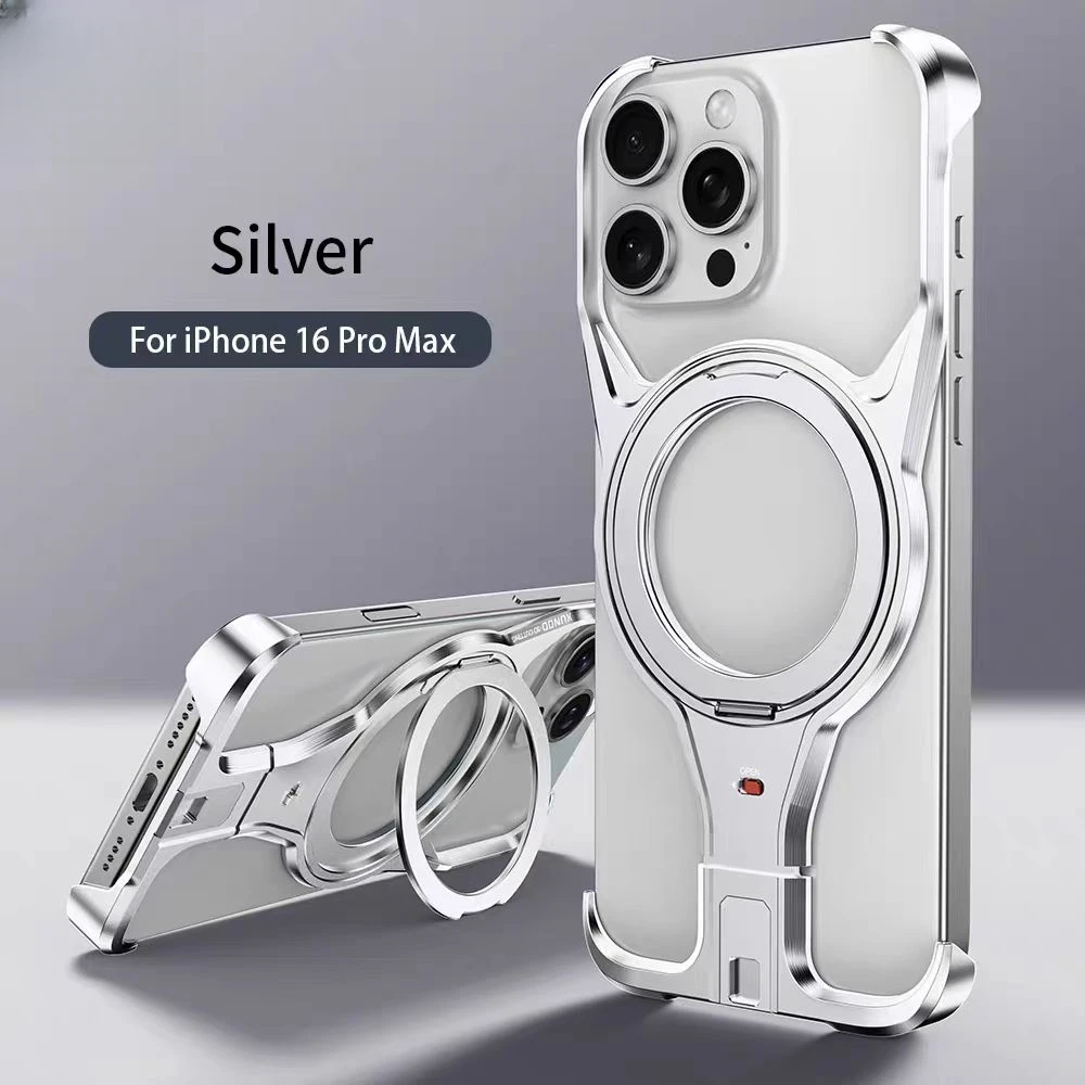 【XC-4215】适用于苹果手机壳金属支架磁吸镂空