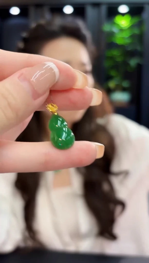 吊坠(不含链)18K金镶嵌翡翠 缅料A货/支持复检/一件