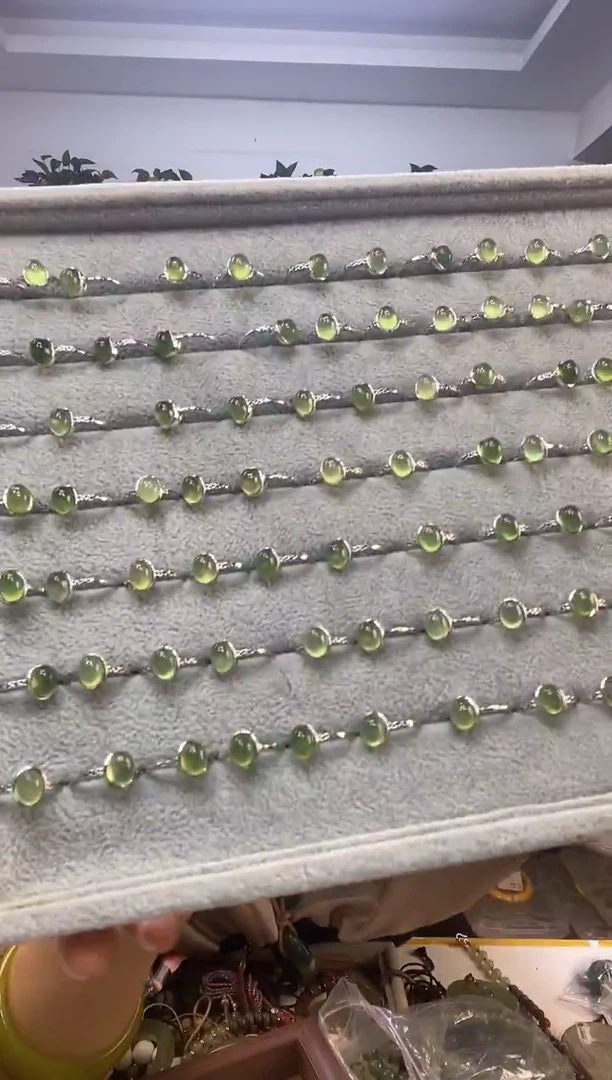 未镶嵌蛇纹石玉戒指多样性随机发一