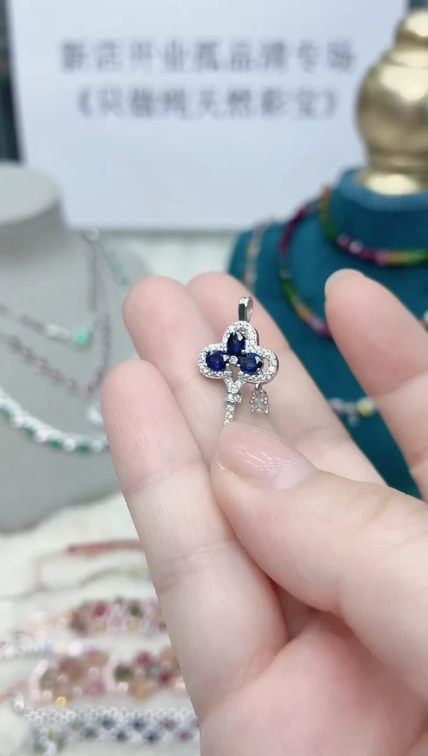 吊坠蓝宝石银S925镶嵌006ZB1202产品一个（多样性）