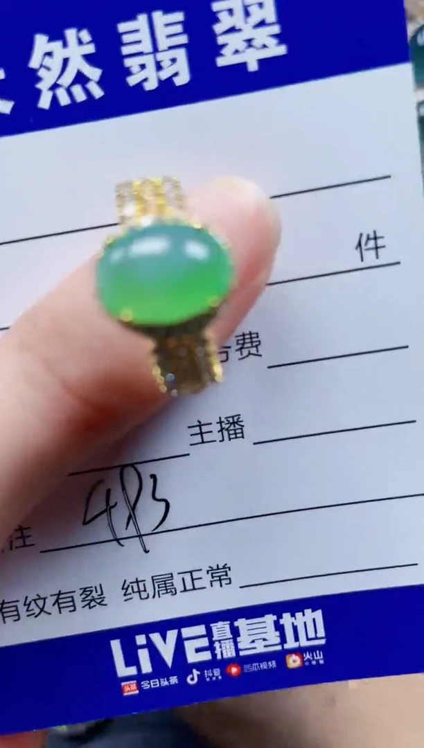 银S925镶嵌戒指翡翠493