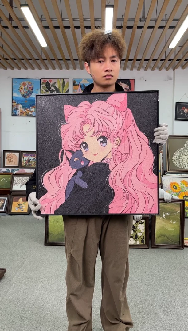 竖款美少女战士铝合金装裱50X50