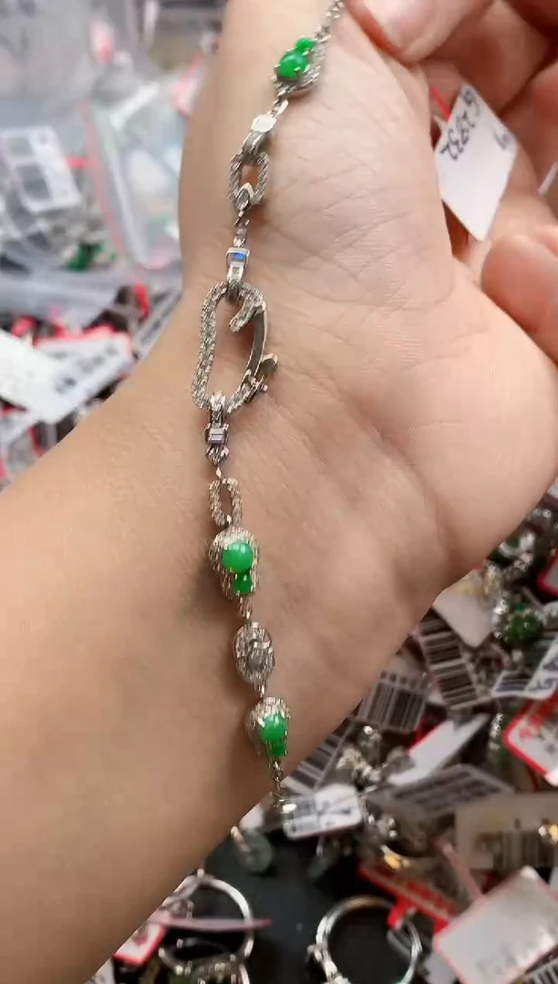 银S925镶嵌戒指翡翠天然A货缅甸翡翠