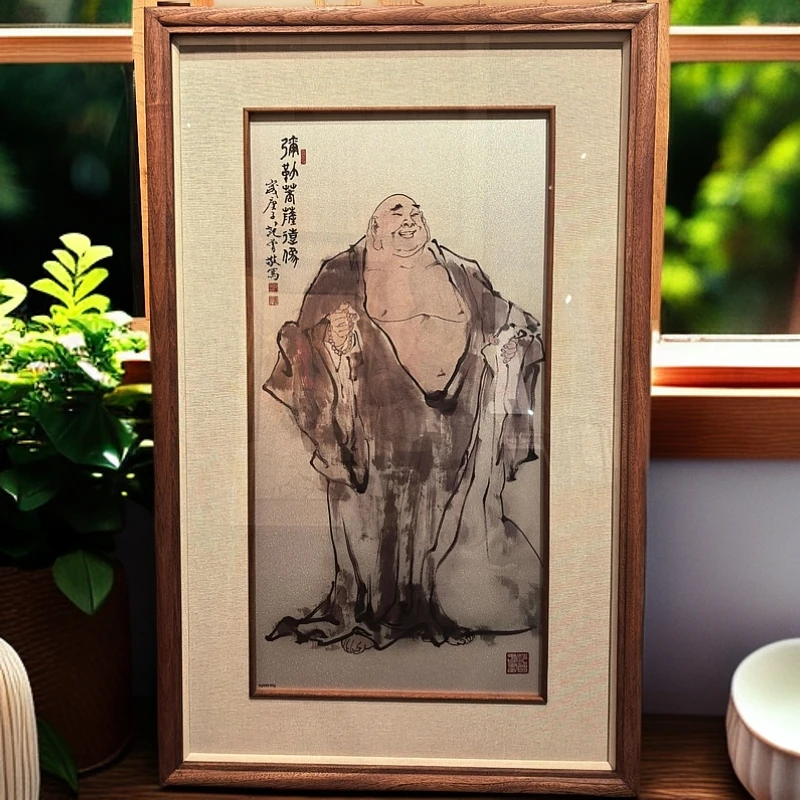 范 曾弥勒菩萨像 复刻版画 银色