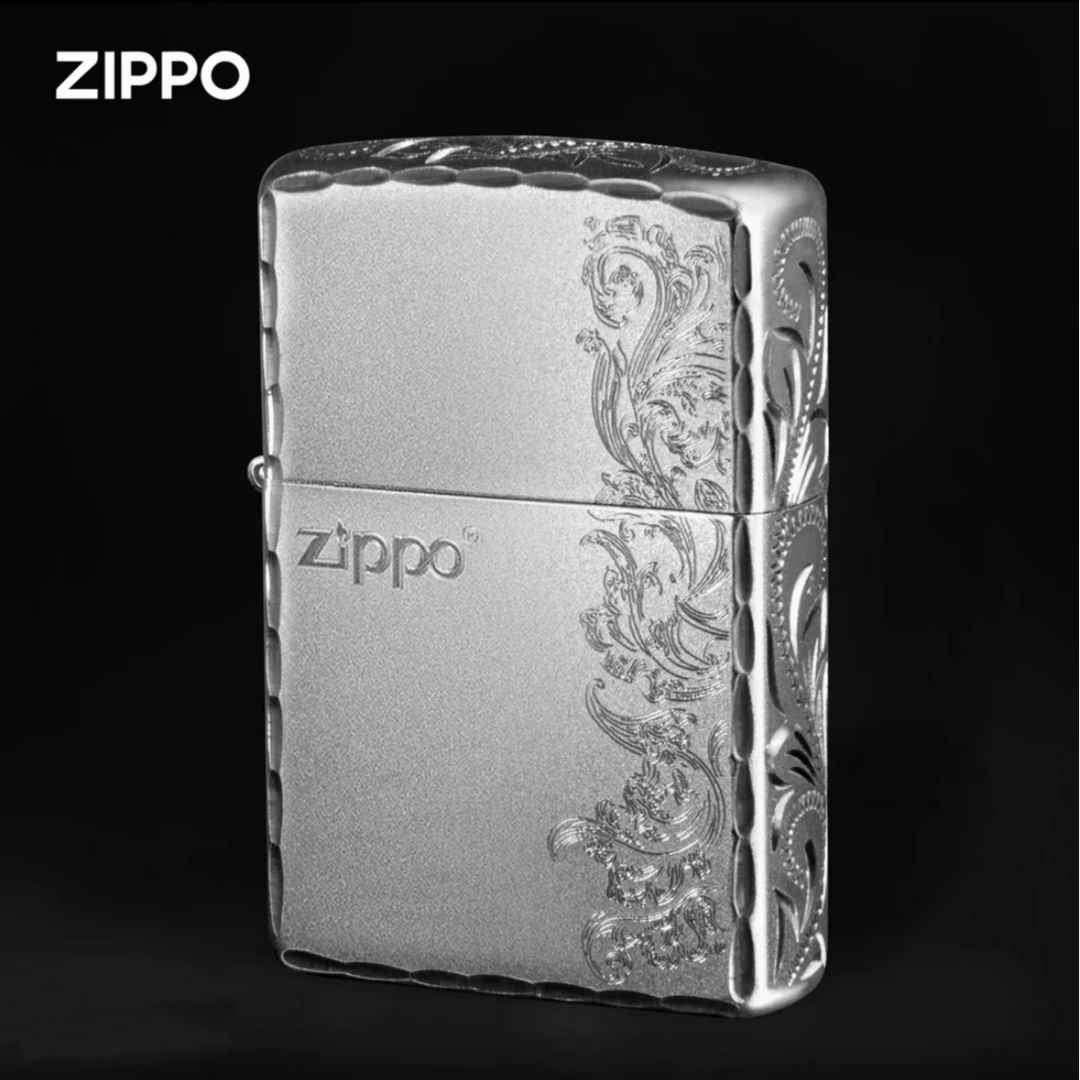 ZIPPO/之宝打火机正品 手雕银富贵繁花 高档防风送男朋友生日礼物