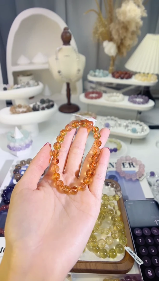 未镶嵌手链水晶暴力黄手串多样性发其一