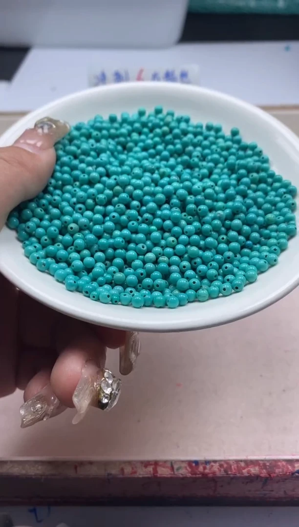 【闪购商品】玛瑙/玉髓颈饰未镶嵌w410高瓷绿*松3mm*100颗