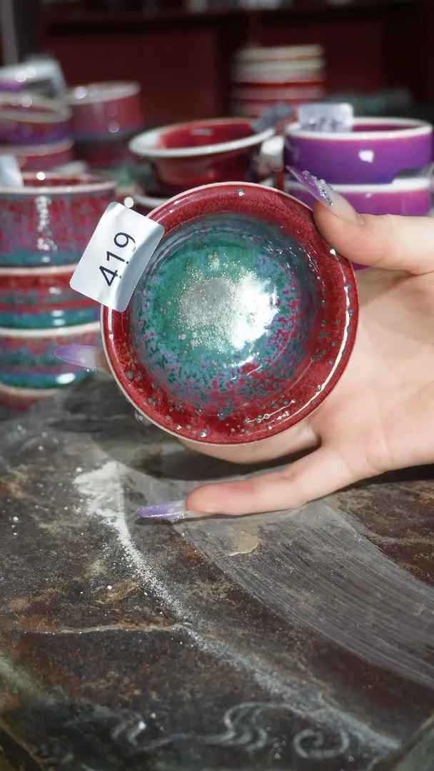 摆件陶精品窑变钧瓷茶器