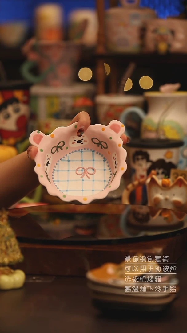 陶瓷景德镇可爱陶瓷釉下彩绘设计师款H365
