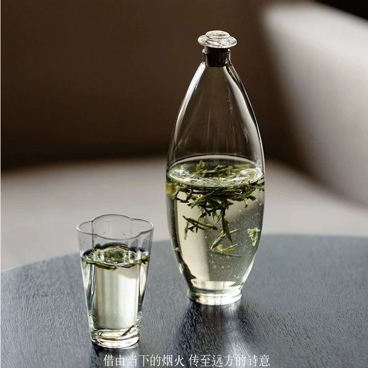 釉上春山|手工冷翠壶耐热玻璃冷泡瓶创意高颜值冷泡茶瓶玻璃杯