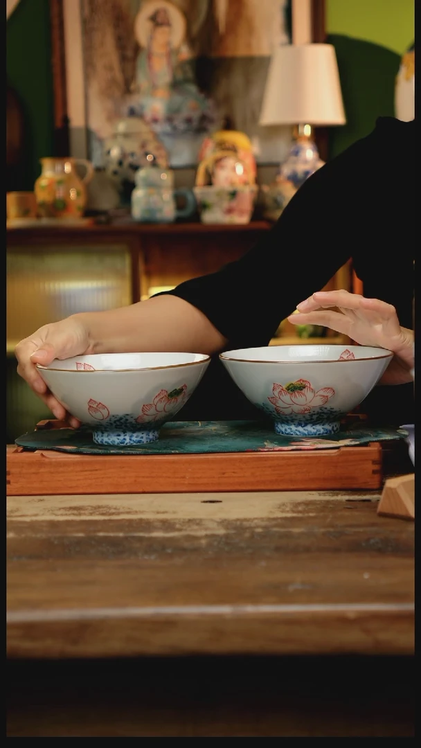 瓷片景德镇纯手工釉下彩精品茶具