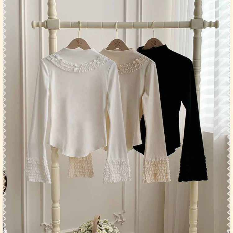 【落雪】withpuji原创设计 长袖三色保暖弹力针织内搭 秋冬季lolita