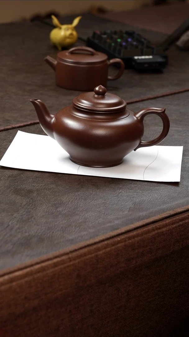 茶壶紫砂壶·13老紫泥笑樱325cc