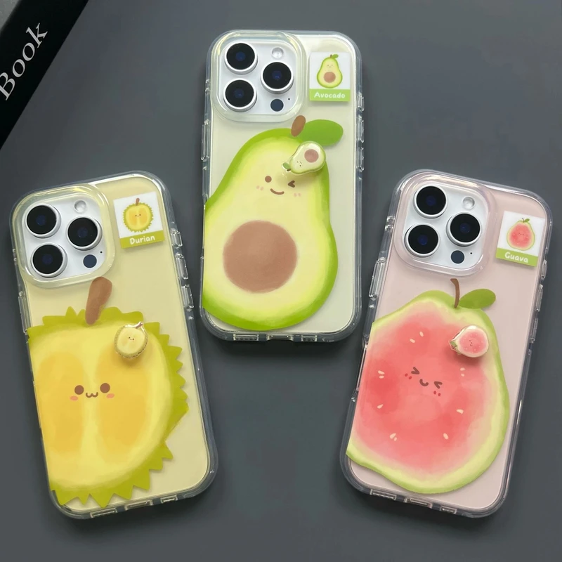 榴莲芭乐水果清新高级感适用iPhone16promax手机壳防摔15/14/13