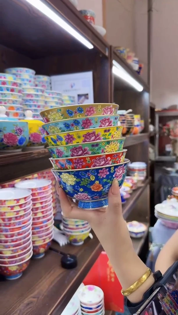珐琅  5英寸饭碗6个景德镇餐具