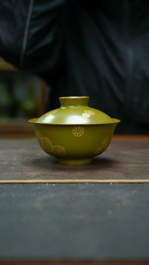杯福利景德镇茶叶末皮球花盖碗