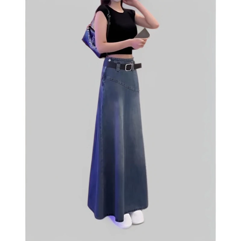 网红港味复古裙子牛仔半身裙宽松显瘦a字长裙秋女款爆款2025新款