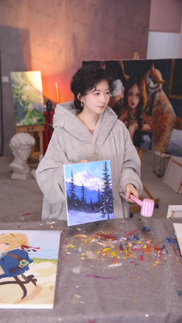 【闪购商品】油画小尺寸雪山丙烯画