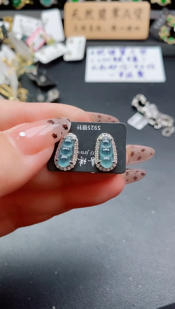 银S925镶嵌戒指翡翠1