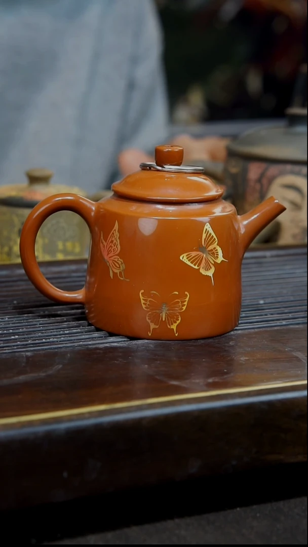 云南建水紫陶025  全手工彩填壶  130cc