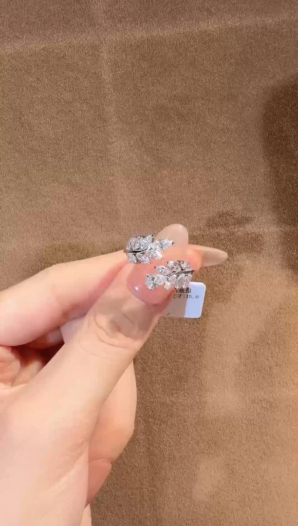 18K金镶嵌实验室培育钻石@@戒指白麦穗15
