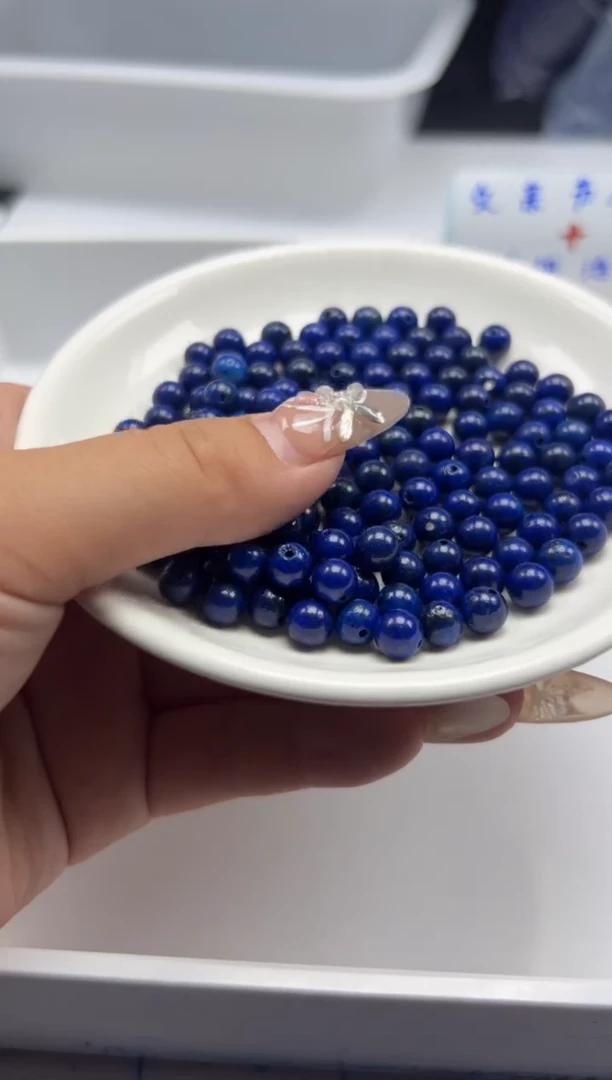 玛瑙/玉髓颈饰未镶嵌w241青*金石6mm*30颗