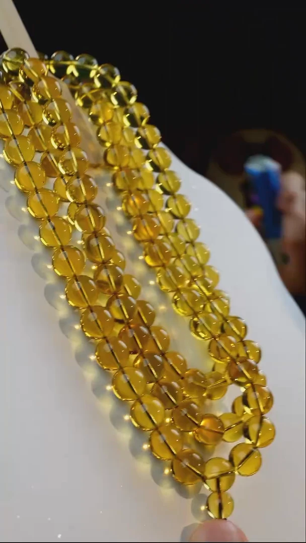 未镶嵌颈饰琥珀10+108蓝珀念珠