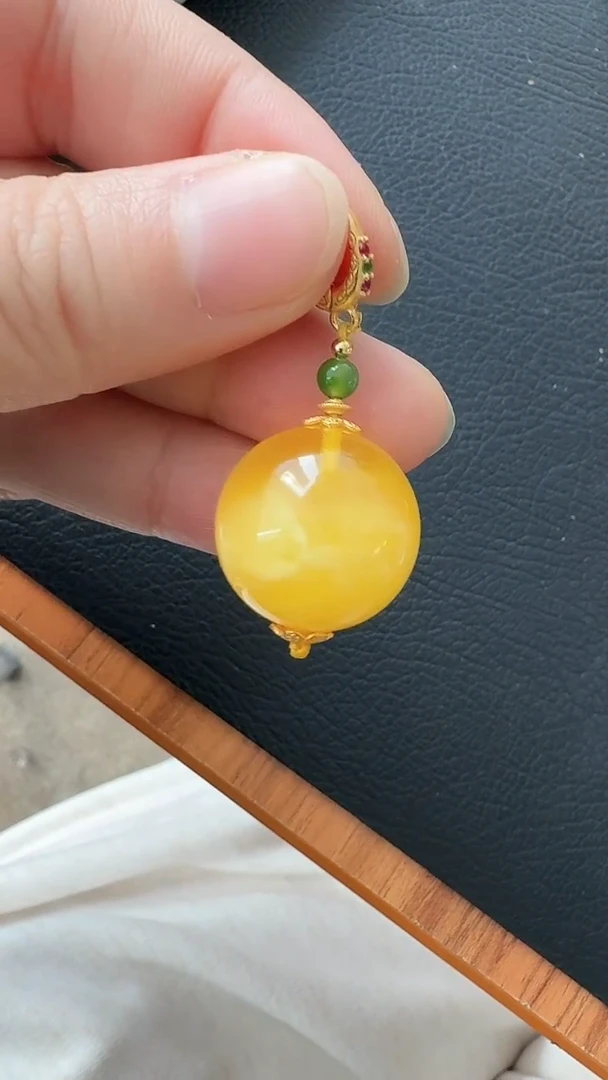 蜜蜡颈饰银S925镶嵌ღ****°荣倩