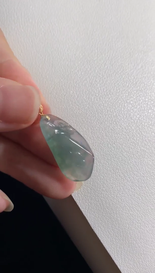 翡翠18K金镶嵌吊坠(不含链)吊坠