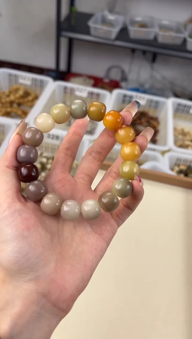 手串菩提根/象牙果卡14手工干磨桶珠手串384