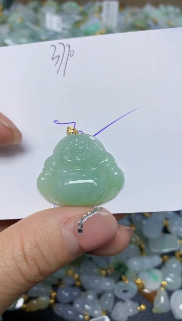 【闪购商品】翡翠挂件18K金镶嵌 天然翡翠A货